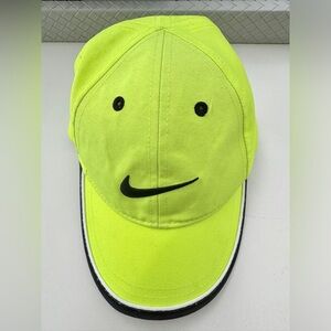 Nike Hat Kids Toddler Neon Green Baseball Strapback Cap Athletic Center Swoosh